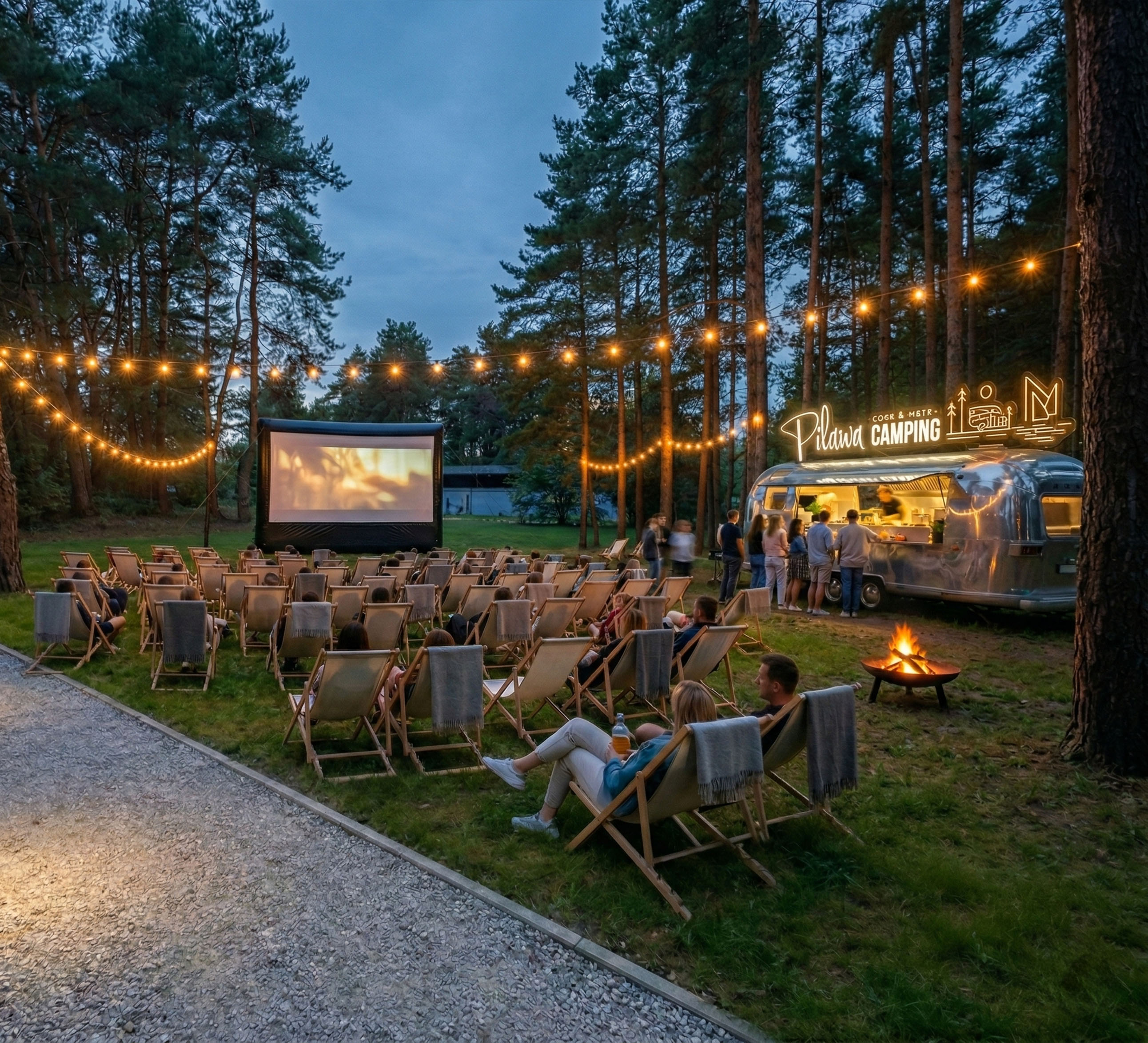 Strefa Chill i kino plenerowe na Pilawa Camping